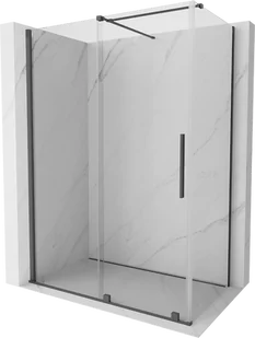 Mexen Velar kabina prysznicowa rozsuwana 150x75 cm, transparent, gun gray szczotkowany - 871-150-075-01-66 - Kabiny prysznicowe - miniaturka - grafika 1