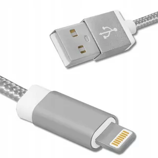 Kabel Usb Iphone 1m Srebrny Ładowarki Przewód Pro - Kable USB - miniaturka - grafika 2