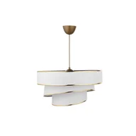 Lampy sufitowe - Lampa wisząca w biało-złotym kolorze z tekstylnym kloszem ø 40 cm Couper – Opviq lights - miniaturka - grafika 1