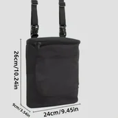 Inne - TEMU Duża Torba na Kierownicę z Tkaniny Oxford w Kolorze Czarnym dla Motocykli i Rowerów z Przednią Kieszenią na Zamek - Regulowane Paski, Bezpieczne - miniaturka - grafika 1