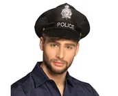 Dodatki do strojów karnawałowych - Czapka dla dorosłych Police, czarna - miniaturka - grafika 1