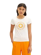 Koszulki i topy damskie - TOM TAILOR Denim T-shirt damski z nadrukiem, 10348 - Gardenia White, S - miniaturka - grafika 1