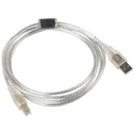Kable USB - LANBERG Lanberg USB-B 1.8m transparent (CA-USBA-12CC-0018-TR) - miniaturka - grafika 1