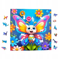 Puzzle - Puzzle Motylek Mruu&Pruu 25 x 25 cm 150 elementów Układanka drewniana - miniaturka - grafika 1