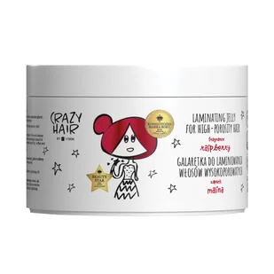 Hiskin Crazy Hair, galaretka do laminowania włosów wysokoporowatych, malina, 300 ml - Maski do włosów - miniaturka - grafika 1