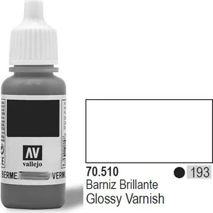 VALLEJO Lakier Nr193 Glo ssy Varnish 17mlAuxiliar - Akcesoria i części modelarskie - miniaturka - grafika 2