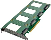 Kontrolery - InLine® PCIe Karte zu 4x intern U.2 NVMe SFF-8639 – Bifurcation, PCIe x16 - miniaturka - grafika 1