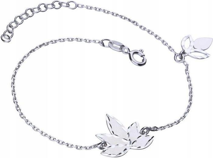 Srebrna bransoletka 925 diamentowany liść 1,96g nowoczesny modny model