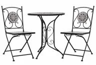 Meble ogrodowe - 3-cz. szary ceramiczny zestaw mebli bistro K4-G75 - miniaturka - grafika 1