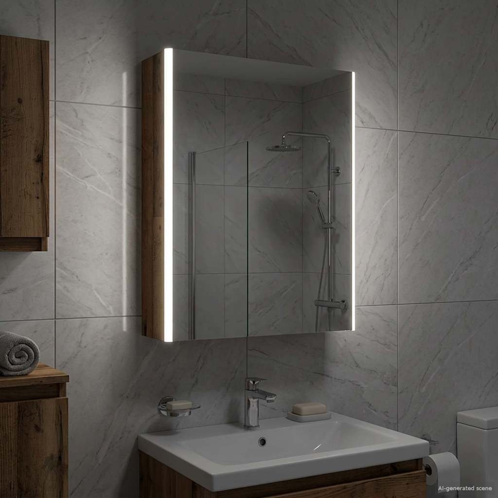 vidaXL vidaXL Szafka z lustrem do łazienki Stare drewno 53,5 x 15,5 x 70 cm