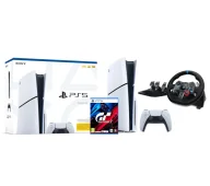 Konsole Playstation - Sony PlayStation 5 Slim D Chassis PS5 1TB z napędem + Kierownica Logitech G29 Racing Wheel + Gran Turismo 7 - miniaturka - grafika 1