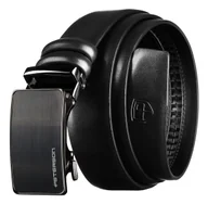 Paski - Pasek męski skórzany PETERSON automatyczna klamra elegancki casualowy modny czarny - miniaturka - grafika 1