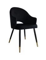 Krzesła - Atos Krzesło Velvet noga czarna/złota MG19 - miniaturka - grafika 1