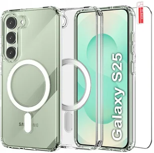 Etui do Samsung S25 WZMACNIANE do MAGSAFE ANTI SHOCK CLEAR CASE Szkło - Etui i futerały do telefonów - miniaturka - grafika 1