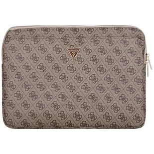 Torba Guess Sleeve 14" 4G Zipper Pocket Triangle Logo brązowy - Torby na laptopy - miniaturka - grafika 1