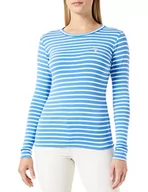 Koszulki i topy damskie - KAFFE damska koszulka z długim rękawem Regular fit Liddy T-Shirt, Regatta/Chalk Silver Heart, L - miniaturka - grafika 1