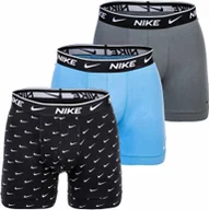 Majtki męskie - Bokserki męskie NIKE, 3-pak - Bokserki, bawełna stretch, jednolite czarne/szare/niebieskie M - miniaturka - grafika 1