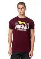 Koszulki męskie - Lonsdale Blagh t-shirt męski, Oxblood/Yellow/White, XXL, 117452 - miniaturka - grafika 1