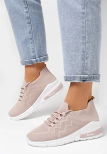 Beżowe Sneakersy Amathousa - Moda i Uroda OUTLET - miniaturka - grafika 1