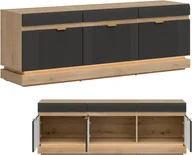 Szafki RTV - Szafka RTV stojąca Stolik pod telewizor Dąb Cremona Antracyt MILTON ML01 - miniaturka - grafika 1