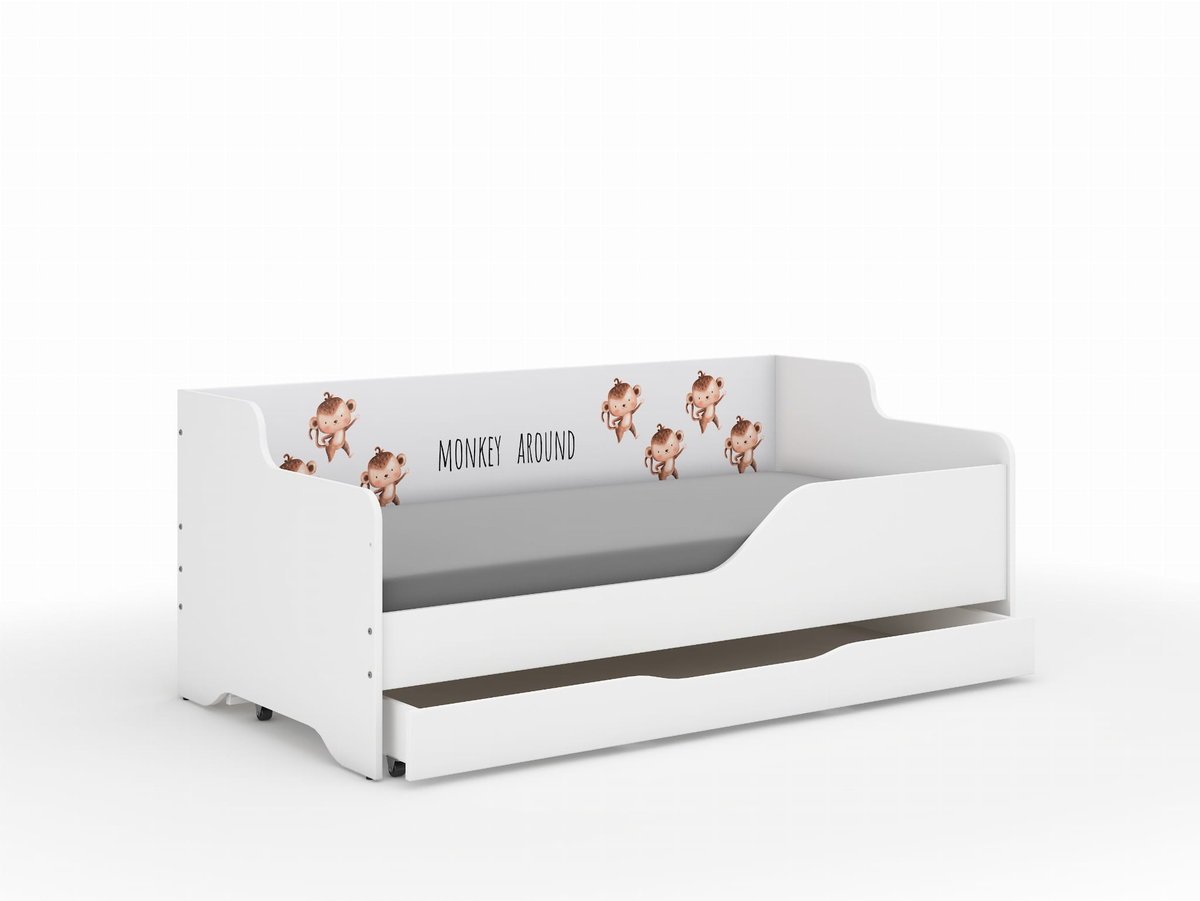 Łóżko dziecięce LILU 160x80 MAŁPKA SAFARI -oparcie