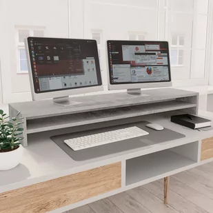 VidaXL Podstawka pod monitor, betonowy szary, 100x - Akcesoria do monitorów - miniaturka - grafika 1