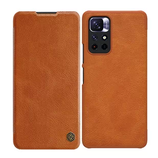 Nillkin Qin Case etui do Xiaomi Poco M4 Pro 5G osłona na aparat kabura pokrowiec obudowa z klapką brązowy - Etui i futerały do telefonów - miniaturka - grafika 1