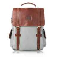 Plecaki - Plecak miejski vintage PAOLO PERUZZI SI-01-BU j. szary - miniaturka - grafika 1