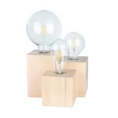 Lampy stojące - Spotlight Stojąca LAMPA stołowa VINCENT 2276360 rustykalna LAMPKA biurkowa drewniane kostki cube brzoza 2276360 - miniaturka - grafika 1