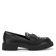 Buty dla dziewczynek - Loafersy DeeZee CS6320-02 Czarny - miniaturka - grafika 1