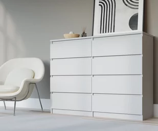 KOMODA 8 SZUFLAD 120 cm BIAŁY - Komody - miniaturka - grafika 1