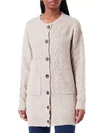 Swetry damskie - TILDEN Damski sweter z dzianiny z guzikami 39431310, beżowy melanż, XL/XXL, Be?owy Melan?, XL-XXL - miniaturka - grafika 1