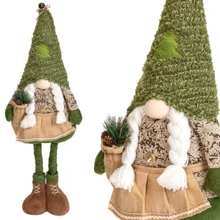 Skrzat Dziewczynka ŚWIĄTECZNY gnom leśny DUŻY na święta KRASNAL dekoracja - Ozdoby bożonarodzeniowe - miniaturka - grafika 1