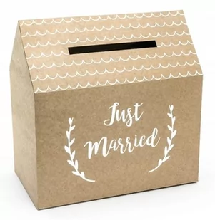 Partydeco Pudełko na koperty - Just Married, kraft, 30x30,5x16,5cm (1 karton / 60 szt.)" PUDTM7-031-KARTON [13989428] - Wesele i ślub - miniaturka - grafika 1