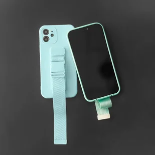 Rope case żelowe etui ze smyczą łańcuszkiem torebka smycz iPhone 12 Pro żółty - Etui i futerały do telefonów - miniaturka - grafika 11
