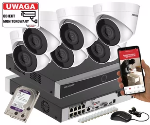 Zestaw 6 kamer IP Hikvision DS-2CD1343G2-I Rejestrator POE Dysk 2TB Inteligentna Detekcja MD 2.0 - Zestawy do monitoringu - miniaturka - grafika 1