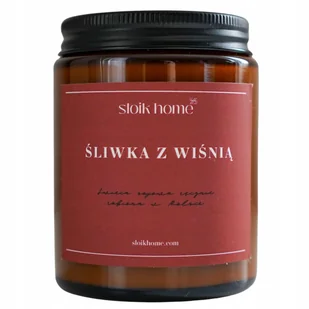 Świeca sojowa Śliwka z Wiśnią – zapachowa 150 ml Słoik Home - Świece - miniaturka - grafika 1