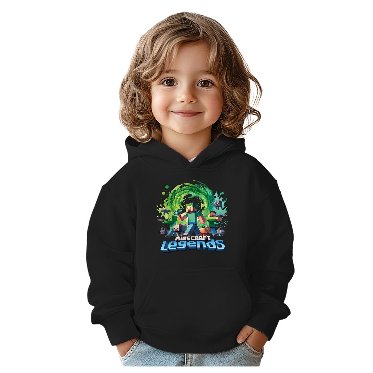 BLUZA DZIECIĘCA MINECRAFT LEGENDS 134-140 Z KAPTUREM BAWEŁNIANA JAKOŚĆ