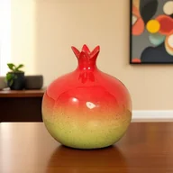 Wazony i flakony - Ceramiczny wazon w kształcie granatu, kreatywny wazon ręcznie robiony w stylu owocowym, nowoczesna ceramiczna dekoracja do domu, odpowiedni (granat) - miniaturka - grafika 1