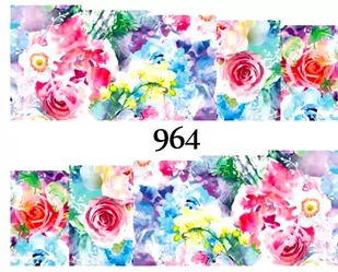 Naklejki wodne na paznokcie KWIATY - 964 - Sztuczne paznokcie i akcesoria - miniaturka - grafika 1
