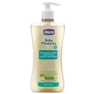 Kosmetyki kąpielowe dla dzieci - Chicco DELIKATNY PŁYN DO MYCIA CIAŁA I WŁOSÓW 500 ML 0 M+ Baby Moments TOW018712 - miniaturka - grafika 1