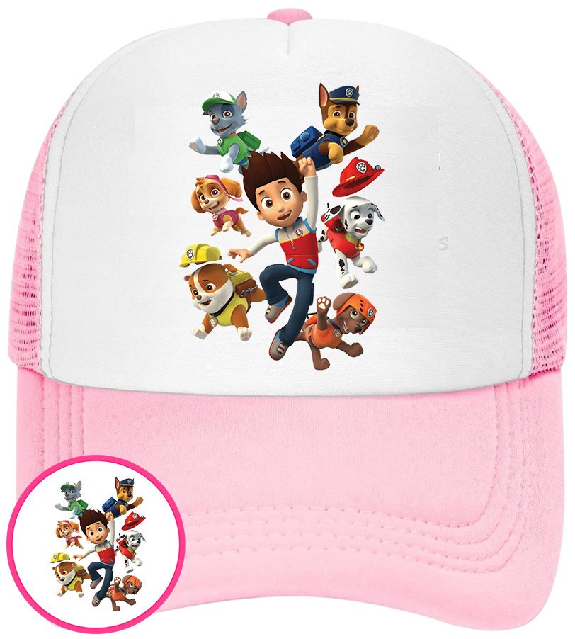 CZAPKA Z DASZKIEM PSI PATROL DLA DZIECI SIATKA RÓŻOWA BEJSBOLÓWKA