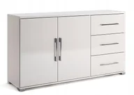 Komody - Biała duża komoda z półkami i szufladami T8-R60 - miniaturka - grafika 1