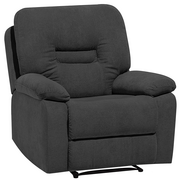 Fotele - Beliani Fotel tapicerowany ciemnoszary rozkładany BERGEN - miniaturka - grafika 1