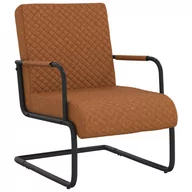 Fotele - vidaXL Lumarko Krzesło wspornikowe, matowy brąz, sztuczna skóra! 325781 - miniaturka - grafika 1