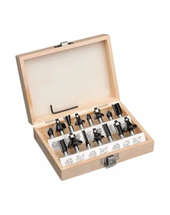 Einhell HM cutter set, 15 pieces, for routers shank 8mm - Akcesoria do elektronarzędzi - miniaturka - grafika 1