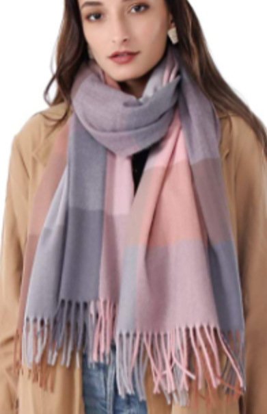 elegancki damski SZAL na zimę ciepły SZALIK szykowny 200x66 wielokolorowy