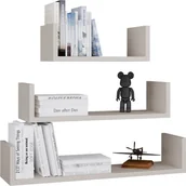 Półki do salonu - Półka Wisząca MOBI 3P Komplet 3x - Nowoczesne Półki Ścienne KASZMIR BEŻ - miniaturka - grafika 1