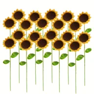 Sztuczne kwiaty - TEMU 10 szt./20 szt. Ręcznie Pleciony Bukiet Słoneczników, Sztuczne Kwiaty Szydełkowe Dziane Słoneczniki, Dekoracja na Jesień, Ślub, Halloween, - miniaturka - grafika 1