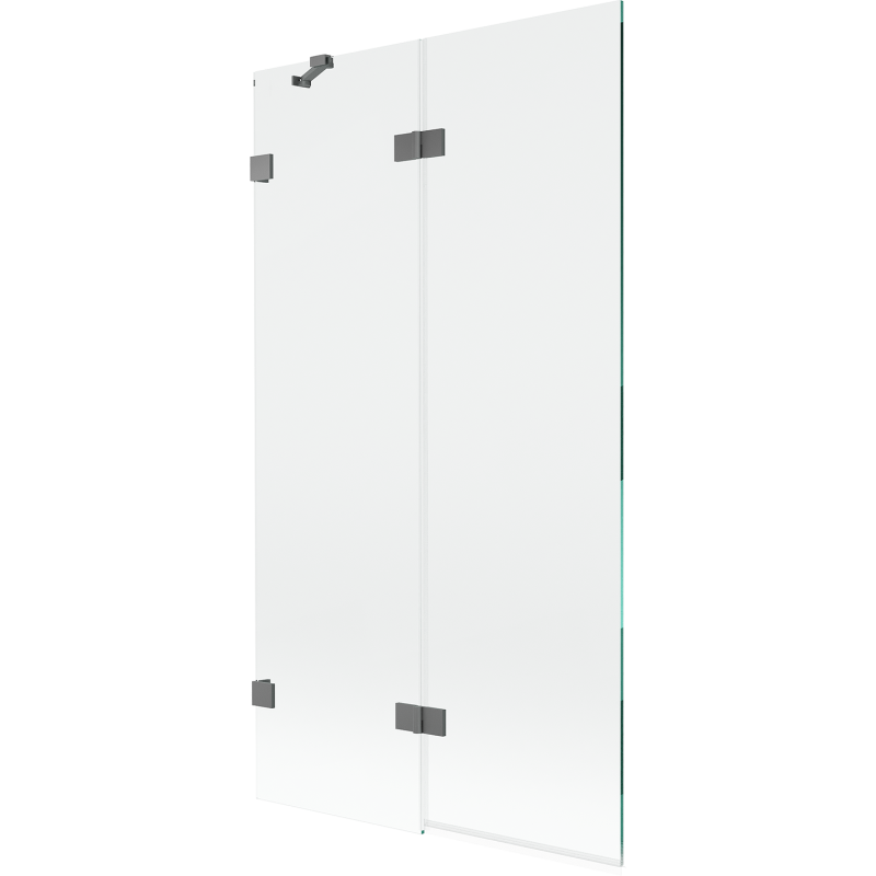 Mexen Lunar parawan nawannowy 2-skrzydłowy lewy 100 x 150 cm, transparent, gun metal - 897-100-100-95-00-L